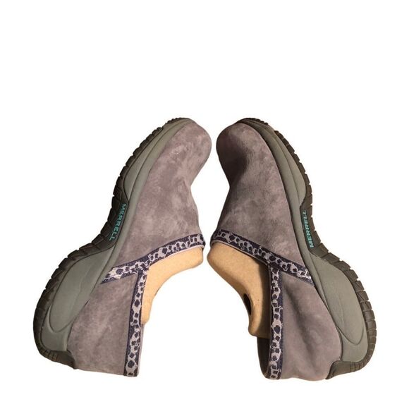 Merrell Encore Adams Gray Blue Women’s Slip On Suede Comfort Shoe Air Cushioned - Picture 4 of 9